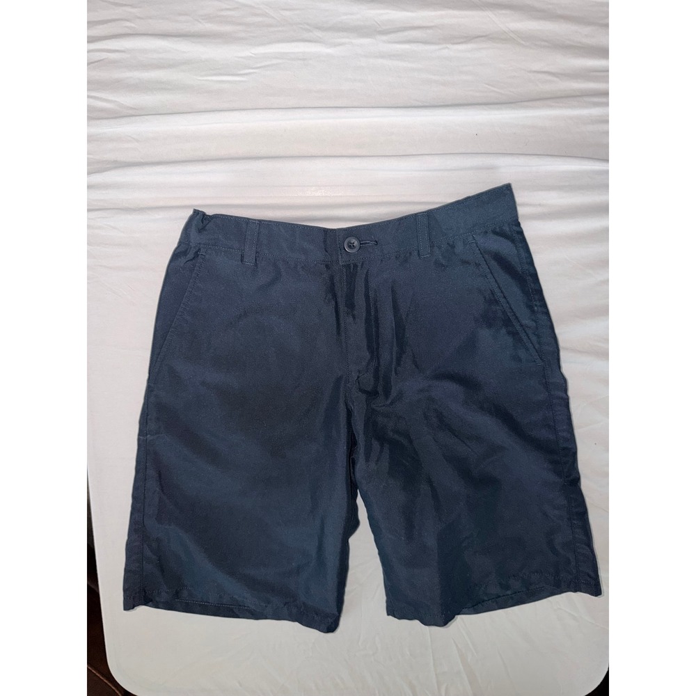 Nautica School Uniform Boy Navy Blue Flat Front Shorts Size 14 Regular Polyester